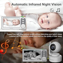 Load image into Gallery viewer, HelloBaby 4.3'' Video Baby Monitor with 30 Hours Battery, Remote Pan-Tilt-Zoom Baby Monitor No WiFi, Baby Monitor with Camera and Audio, Night Vision, ECO Mode, Two-way Talk, 8 Lullabies, 1000ft Range