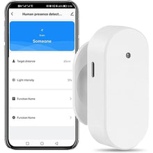 Load image into Gallery viewer, Smart Human Presence Motion Sensor: WiFi Millimeter Wave Radar Detector with Light Sensor, High Sensing Human Body Exists Sensor for Home Automation, Compatible with Alexa/Smart Life/Tuya Smart