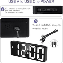 Load image into Gallery viewer, Digital Clock, Alarm Clocks with 6.5' Large Display, Touch Snooze, LED Desk Clock with 4 Adjustable Brightness, 12/24H, Digital Alarm Clock with DST, Easy to Set for Home, Office, Gifts