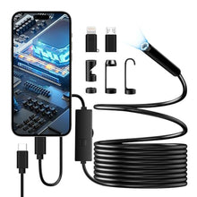 Load image into Gallery viewer, Endoscope Camera with Light, 1920P HD Borescope with 8+1 Adjustable LED Lights, IP67 Waterproof 16.5FT Semi-Rigid Snake Cord Inspection Camera for iPhone, iPad and Android Phone (Single-Lens)