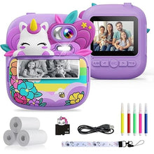 Load image into Gallery viewer, Kids Camera Instant Print, Camera for Kids with Printable Photos, Toddler Camera Toys for Children Ages 3-14, Digital Camera for Girls 4 5 6 7 8 9 10 11 12 13 Years Old - Purple