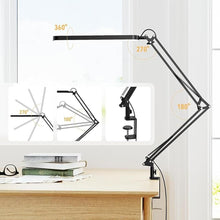 Load image into Gallery viewer, SKYLEO Led Desk Lamp - Desk Light for 31.5" Tall - 5 Color Modes X 11 Brightness Levels - Adjustable Swing Arm - Timmer & Memory Function - 12W Lamp for Desk - Black