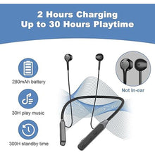 Load image into Gallery viewer, Hmusic Neckband Bluetooth Headphones, 30H Playtime Wireless Headphone, IPX5 Waterproof Sweat Resistant, Semi-in Ear Earbuds, Wireless Earphones for Sports, Running, Gaming (Black)