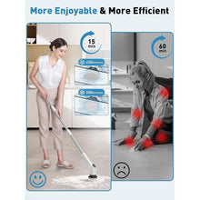 Load image into Gallery viewer, Electric Spin Scrubber for Cleaning Bathroom, Toilet Shower Scrubber with Extendable 53.3'' Arm | 2-Speed, 3 Brush Heads | Versatile Power Scrubber for Toilet Bathroom, Shower, Tub, Tile, Car, White