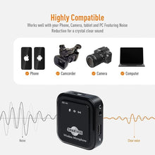 Load image into Gallery viewer, Wireless Lavalier Microphone with Real-Time/Audience Monitoring, Audio Ducking, Accompaniment, Reverb, Mute, Noise Cancellation - Mini Clip-on Lapel Bluetooth Mic for iPhone, iPad, Android Phone, PC