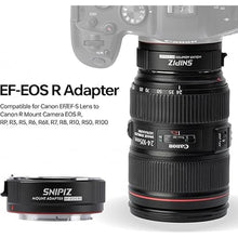 Load image into Gallery viewer, Lens Mount Adapter EF-EOS R Auto-Focus Lens Converter Compatible with Canon EF/EF-S Lens for Canon R Mount Camera EOS R, RP, R3, R5, R6, R6II, R7, R8, R10, R50, R100