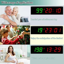 Load image into Gallery viewer, Digital Days Countdown Timer Clock,Retirement Countdown Calendar up to 999 Days,Count Timing Up Stopwatch,LED Wall Clock with Remote Control for Wedding Birthday Event Sports Vacation Examination