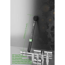 Load image into Gallery viewer, 3/8" Torque Wrench Set, Adjustable Click Torque Wrench 3.69-44.25 ft.lb, Inch Pound Torque