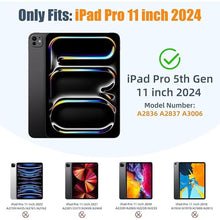 Load image into Gallery viewer, New Compatible with iPad Pro 11 Inch Case (M4, 5th Gen 2024) with Pencil Holder, Smart Cover with Protective Trifold Stand & Soft TPU Back, Auto Wake/Sleep, Support Pencil Pro, Black