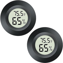 Load image into Gallery viewer, 2 Pack Mini Hygrometer Thermometer Gauge Indoor/Outdoor Digital LCD Monitor Humidity Meter for Reptile Terrarium Humidor Incubators Jars Fahrenheit/Celsius(?/?) by DWEPTU