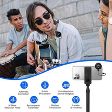Load image into Gallery viewer, AIRHUG Wireless Lavalier Microphone, AI Noise Cancelling- Cordless Recording Mic with 2 Lavalier Transmitters and 1 Receiver for Camera/iPhone/ipaid, Vlog, Filmmaking, Streaming