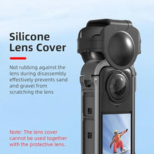 Load image into Gallery viewer, Aluminum Frame Cage for Insta360 X4, Protective Case for Insta 360 X4 Accessories, with 1/4" Threads, Cold Shoe Mount, Folding Fingers, Silicone Lens Cap