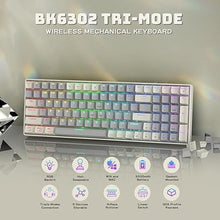Load image into Gallery viewer, Creamy Mechanical Keyboard Wireless - 100 Keys Hot-Swappable Retro Design, Silent Linear Switches, 3-Mode (BT/2.4G/USB-C), RGB Backlit, 3000mAh, Ergonomic Wrist Rest for Win/Mac Gaming & Typing