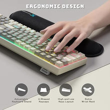 Load image into Gallery viewer, Creamy Mechanical Keyboard Wireless - 100 Keys Hot-Swappable Retro Design, Silent Linear Switches, 3-Mode (BT/2.4G/USB-C), RGB Backlit, 3000mAh, Ergonomic Wrist Rest for Win/Mac Gaming & Typing
