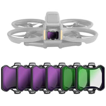 Load image into Gallery viewer, NEEWER Snap On ND&UV&CPL Filter Set Compatible with DJI Avata 2, 6 Pack UV CPL ND8 ND16 ND32 ND64 Neutral Density Filters Drone Lens Accessories, Ultra Slim Frame & Double Sided Coated HD Glass