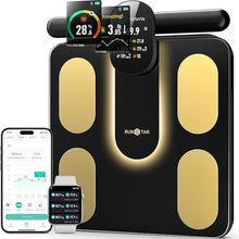 Load image into Gallery viewer, Runstar Smart Scale FSA or HSA Eligible, 8 Electrodes Digital Bathroom Scale for Body Weight and Fat, BMI, Muscle Mass 28 Body Composition Measurement, with Full-Color TFT LCD on Retractable Handle