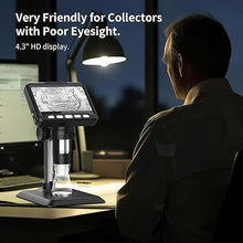 Load image into Gallery viewer, Microscope, LCD Digital Coin Microscope 1000x, 1080P Coin Magnifier,Microscope for Adult with 8 Adjustable LED Lights, PC View, Compatible with MacOS Windows