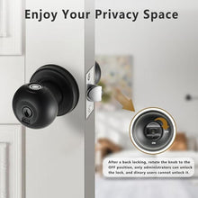 Load image into Gallery viewer, Fingerprint Door Lock, Smart Fingerprint Door Knob with Lock, Biometric Black Door Lock, Keyless Thumbprint Entry Door Lock for Bedrooms, Hotels, Apartments, Offices and Garages