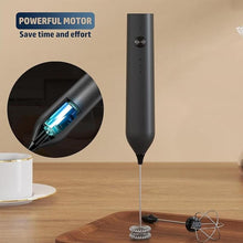 Load image into Gallery viewer, Handheld Milk Frother, Type C Rechargeable Electric Blender Coffee Frother, 3 Mixing Speeds Mini Milk Frother Beverage Blender with 2 Whiskers for Coffee Matcha Smoothie Latte Cappuccino