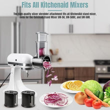Load image into Gallery viewer, Stainless Steel Slicer Shredder Attachments for KitchenAid Stand Mixers, Vegetable Shredder, Cheese Grater, Salad Maker, Food Slicers Chopper Grinding Powder Accessories with Detachable 5 Blades