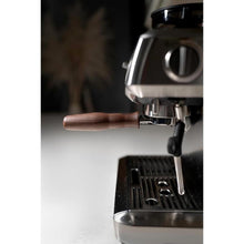 Load image into Gallery viewer, LILQ 54mm Spouted Portafilter Compatible with Breville Barista Express, Barista Pro, Bambino, and More – 18-20g basket included (Walnut, Double Spouts)