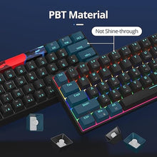 Load image into Gallery viewer, surmen 65% Mechanical Gaming Keyboard with Linear Red Switch, Wired Mini Compact Keyboard 60 Percent Backlit for Laptop Desktop PC Gamers?68 Monster B-Rainbow?