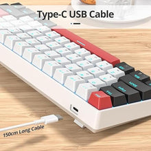 Load image into Gallery viewer, surmen 60% Mechanical Gaming Keyboard with Linear Red Switch, Wired Mini Compact Keyboard 60 Percent Backlit for Laptop Desktop PC Gamers ?61 White-Ice Blue?