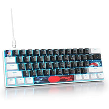 Load image into Gallery viewer, surmen 60% Mechanical Gaming Keyboard with Linear Red Switch, Wired Mini Compact Keyboard 60 Percent Backlit for Laptop Desktop PC Gamers ?61 Black-Ice Blue?