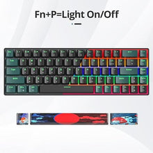 Load image into Gallery viewer, surmen 65% Mechanical Gaming Keyboard with Linear Red Switch, Wired Mini Compact Keyboard 60 Percent Backlit for Laptop Desktop PC Gamers?68 Sound Wave B-Rainbow?