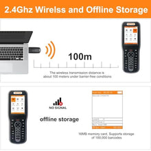 Load image into Gallery viewer, VOTTAN Inventory Scanner with 2.8'' HD Screen and Keybord, 1D 2D QR Code Wireless Barcode Scanner, Stock Datas Collector Scanner for Warehouse E-Business