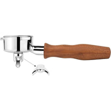 Load image into Gallery viewer, LILQ 54mm Spouted Portafilter Compatible with Breville Barista Express, Barista Pro, Bambino, and More – 18-20g basket included (Rosewood, 54mm Double Spouts)