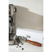 Load image into Gallery viewer, LILQ 54mm Spouted Portafilter Compatible with Breville Barista Express, Barista Pro, Bambino, and More – 18-20g basket included (Rosewood, 54mm Double Spouts)