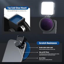 Load image into Gallery viewer, NEEWER 67mm Clip On Variable ND2-32 Phone Lens Filter Kit, Phone Clip w/Threaded Adapter Ring/Cold Shoe/Locking Knob, Variable ND Filter for iPhone 16 15 Pro Max Plus 14 13 Galaxy S22 S23 S24 Ultra