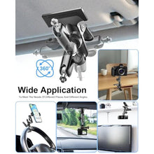 Load image into Gallery viewer, Metal Sun Visor Car Phone Holder, 360 Adjustable Magic Arm Phone Mount for Car Visor Clip, Phone Holders for Your Car for iPhone 17 Pro Max 16 15 14 13 12 11 Air Plus, S25, More 4.7 to 7" Smartphones