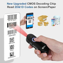 Load image into Gallery viewer, OBZ Mini Bluetooth Barcode Scanner, 2D Wireless Barcode Scanner, Versatile Portable Handheld USB 1D 2D QR Code Scanner Work with Mac OS, Windows, iOS, Android Tablet, Phone, PC, POS (Upgraded Version)