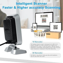 Load image into Gallery viewer, OBZ 1D 2D QR Hands-Free Barcode Scanner Omnidirectional Wired USB Desktop Barcode Reader 1D 2D PDF417 Data Matrix Image Sensing for Warehouse, Supermarket, Retail Store, Bookstore Pos System