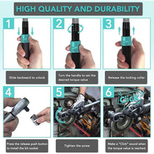 Load image into Gallery viewer, Heavy-Duty 60-330NM 8PCS 1/2" Sq Drive Click Torque Wrench Set Dual-Direction Adjustable Car Wheel Torque Wrench (17mm,19mm,21mm,24mm)