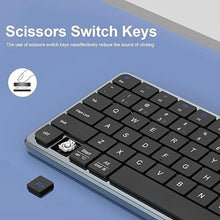 Load image into Gallery viewer, 2.4G Wireless Keyboard, Ultra Slim Dual Bluetooth Keyboard with Media Hotkeys for Mac/iPad/iPhone/Computer/PC/Desktop/Laptop/Surface and Apple/Windows/Android Rechargeable, Grey