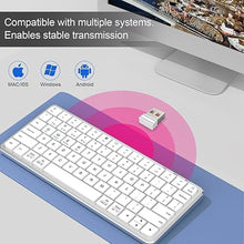 Load image into Gallery viewer, 2.4G Wireless Keyboard, Ultra Slim Dual Bluetooth Keyboard with Media Hotkeys for Mac/iPad/iPhone/Computer/PC/Desktop/Laptop/Surface and Apple/Windows/Android Rechargeable, Silver
