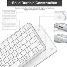 Load image into Gallery viewer, 2.4G Wireless Keyboard, Ultra Slim Dual Bluetooth Keyboard with Media Hotkeys for Mac/iPad/iPhone/Computer/PC/Desktop/Laptop/Surface and Apple/Windows/Android Rechargeable, Silver