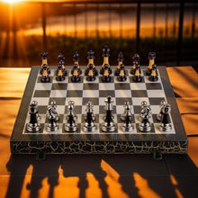 Load image into Gallery viewer, BIVOMON Chess Set 16" Wooden Foldable Black White Chess Board 3.5" Luxury Weighted Acrylic Chess Pieces with Storage Slots for Adults Children Gift Large