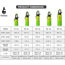 Load image into Gallery viewer, Farsea Insulated Water Bottle With Paracord Handle, Protective Boot and 2 Lids (Straw Lid & Spout Lid), Stainless Steel Water Bottle Wide Mouth, Double Wall Sweat-Proof BPA-Free, 18 oz