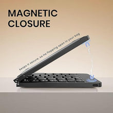 Load image into Gallery viewer, Foldable Wireless Lightweight Computer Keyboard with Rechargeable Battery, Ultra Slim Folding Pocket Portable Keyboard Bluetooth Travel for iPhone, iPad, Smartphone,Tablet