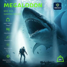 Load image into Gallery viewer, Megalodon (MKE 810) Wired Heavyweight Gaming Mouse with Ambidextrous Design and RGB Lighting, Black