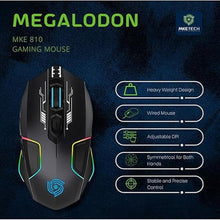 Load image into Gallery viewer, Megalodon (MKE 810) Wired Heavyweight Gaming Mouse with Ambidextrous Design and RGB Lighting, Black