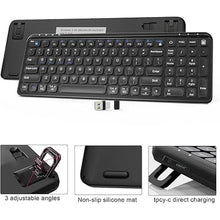 Load image into Gallery viewer, Compact Wireless Bluetooth Keyboard – 99 Keys, Ultra-Slim Design, 4-Device Connectivity (2.4G + Bluetooth 5.0), Quiet Typing for PC/Mac/iOS/Android, 13 Multimedia Keys, Rechargeable, Black