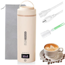 Load image into Gallery viewer, Travel Kettle 16oz/450ml Mini Portable Electric Kettle with 4 Temperature Settings, Plug in 304 Stainless Steel Mini Travel Electric Kettle with Auto Shut-off (Beige)