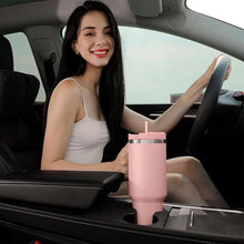 Load image into Gallery viewer, 40oz Tumbler with Handle,Double Wall Vacuum Reusable Stainless Steel Insulated Water Bottle,With Leak Proof lid and Straw for Iced or Cold Beverages (light pink)