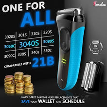 Load image into Gallery viewer, FAMELEC 2 Pcs 32B 21B Head Shaver for Braun Series 3 Replacement Head, Foil & Cutter for Braun S3 Replacement Head 310s 3010s 3040s 3050cc 3090CC, Compatible with Braun S3 Electric Shaver for Men