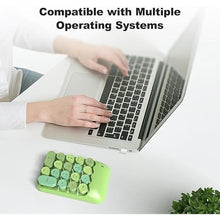 Load image into Gallery viewer, Wireless Number Pads, Cute Colorful Numeric Keypad Numpad Portable 2.4 GHz Financial Accounting Number Keyboard Extensions, 18 Key Number Numpad for Laptop Desktop, PC (Green)